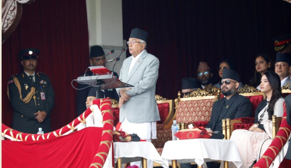 राष्ट्रपति पौडेलद्वारा गणतन्त्र दिवस समारोहलाई सम्बोधन
